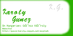 karoly guncz business card